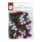 Pompones de colores navideños y brillos 75u  7653849 RAYHER CENTROARTESANO