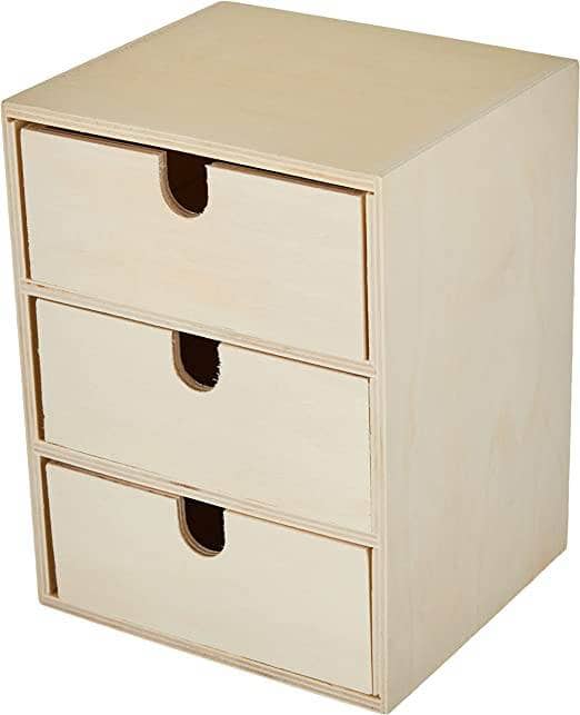 Rayher caja de madera con tres cajones 62382000 RAYHER CENTROARTESANO