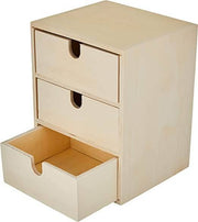 Rayher caja de madera con tres cajones 62382000 RAYHER CENTROARTESANO