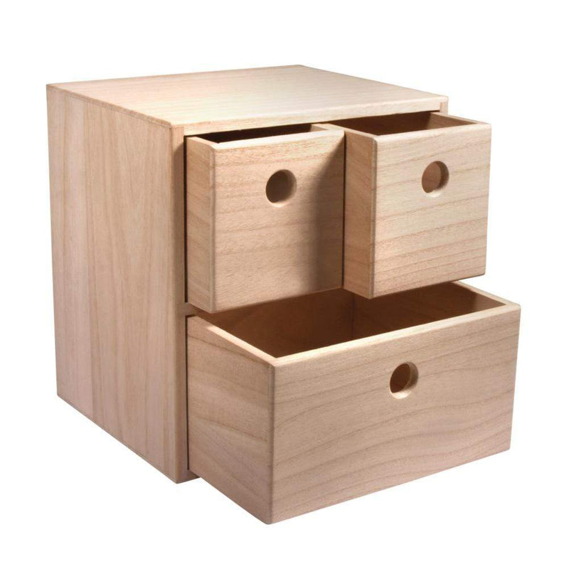 Rayher caja madera 3 cajones 21x18x23cm 62908505