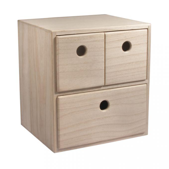 Rayher caja madera 3 cajones 21x18x23cm 62908505