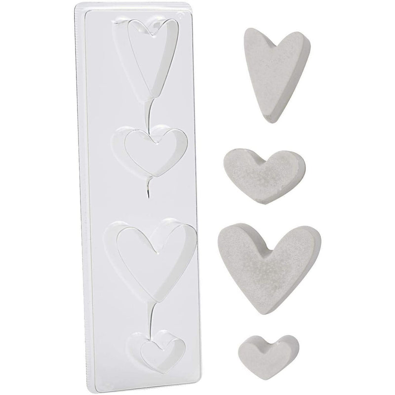 Rayher model para jabon 4 corazones  diferentes tamaño 34234000 RAYHER CENTROARTESANO