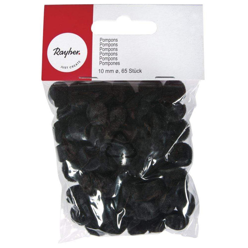 Rayher pompones 10mm negro 7651101 RAYHER CENTROARTESANO