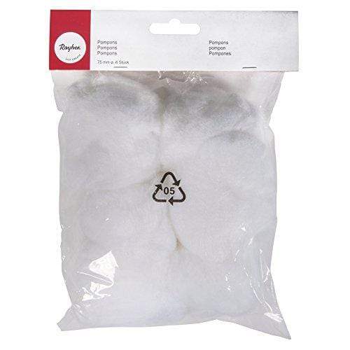 Rayher pompones 75mm blancos RAYHER CENTROARTESANO