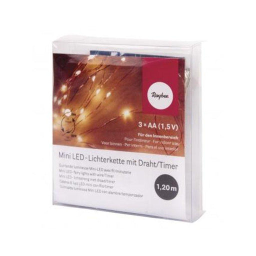 Rayher Tira de luces mini led 69467102  luz calida 1,20m con timer RAYHER CENTROARTESANO