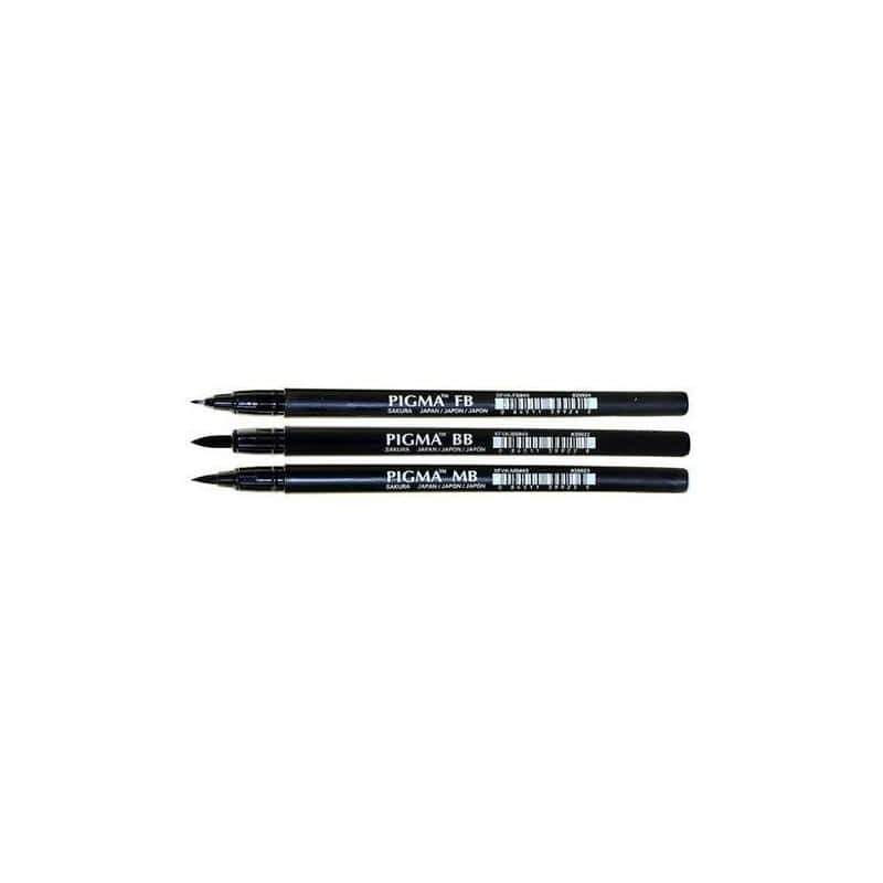 Sakura Pigma brush pen 3 thicknesses of fine medium broad point PO03002