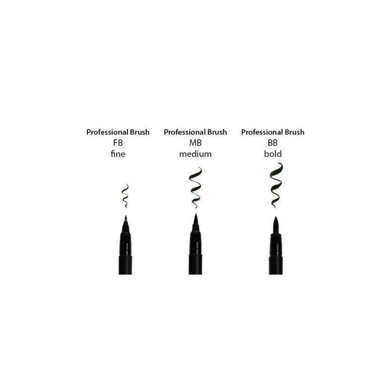 Sakura Pigma brush pen 3 thicknesses of fine medium broad point PO03002