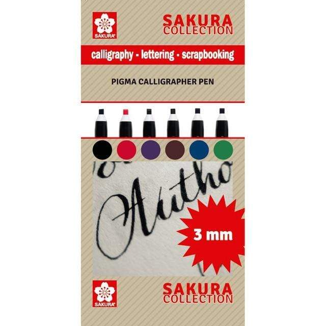 Sakura pen calligraphy pigma ink 6 colors 1mm PO06004