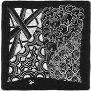 Zentangle tiles negro SAKURA CENTROARTESANO