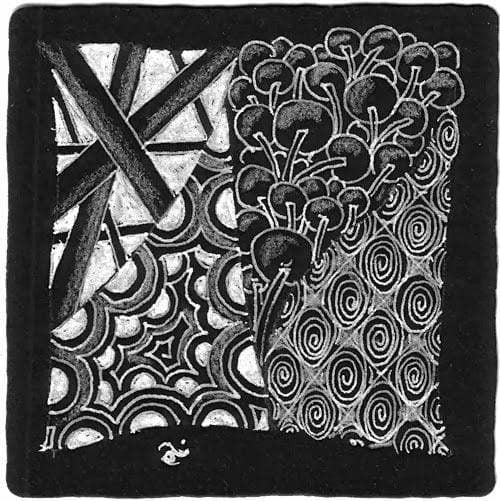 Zentangle tiles negro SAKURA CENTROARTESANO