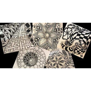 Zentangle tiles negro SAKURA CENTROARTESANO