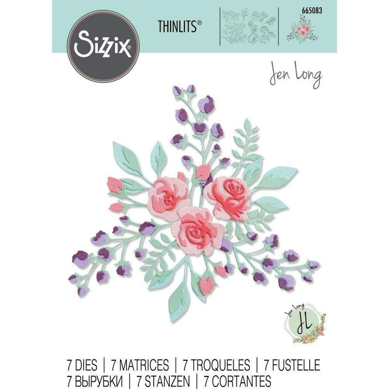 Sizzix Thinlits Jen Long 7 troqueles 665083 entramado de flores 2 SIZZIX CENTROARTESANO