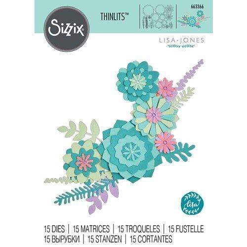 Sizzix Thinlits Lisa Jones 15 troqueles 663366 Guirnalda de suculentas SIZZIX CENTROARTESANO
