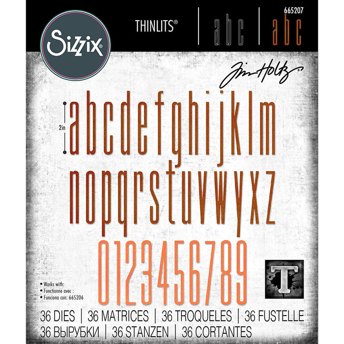 Sizzix Thinlits Tim Holtz 36 troqueles 665207 Abecedario SIZZIX CENTROARTESANO