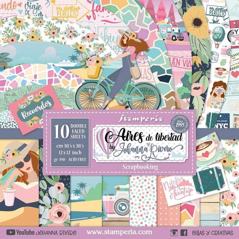 Stamperia block paper 10 hojas SBBL62 Aires de libertad STAMPERIA CENTROARTESANO