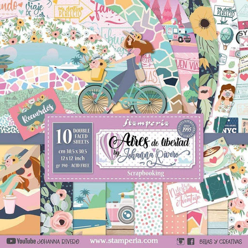 Stamperia block paper 10 hojas SBBL62 Aires de libertad STAMPERIA CENTROARTESANO