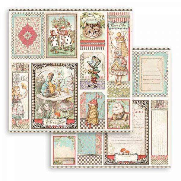 Stamperia block paper 10 hojas SBBL93 Alice Through the looking glass STAMPERIA CENTROARTESANO