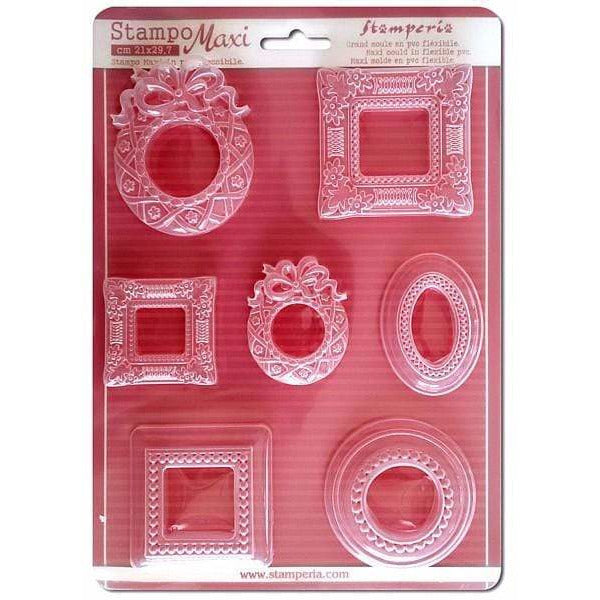 Stamperia maxi moldes pvc flexible 21x29.7 K3PTA416 marcos pequeños STAMPERIA CENTROARTESANO