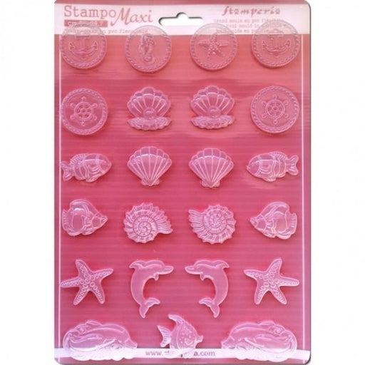 Stamperia maxi moldes pvc flexible 21x29.7 k3pta443 sea land STAMPERIA CENTROARTESANO