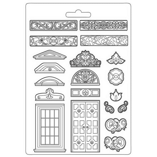 Stamperia maxi moldes pvc flexible 21x29.7 K3PTA4526 Casa Granada puertas ventanas STAMPERIA CENTROARTESANO