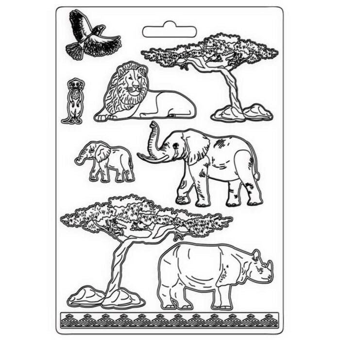 Stamperia maxi moldes pvc flexible 21x29.7 K3PTA4535 Sabana animales STAMPERIA CENTROARTESANO