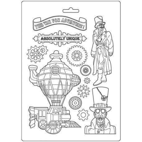 Stamperia maxi moldes pvc flexible 21x29.7 K3PTA488 Sir Vagabond Train STAMPERIA CENTROARTESANO