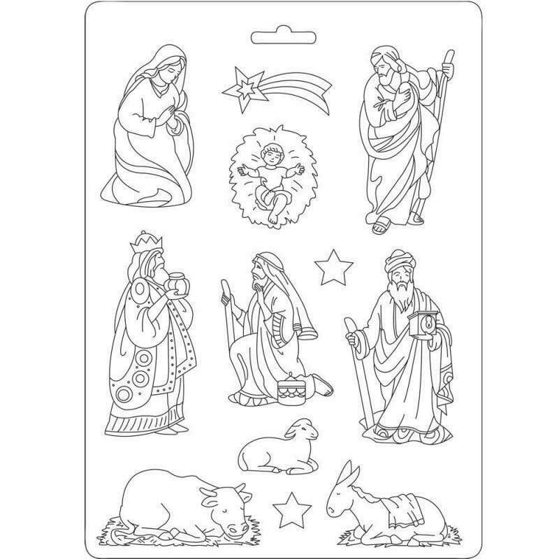 Stamperia moldes pvc flexible 14.8x21 A5 K3PTA534 Nacimiento STAMPERIA CENTROARTESANO