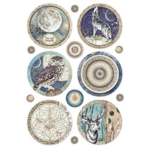 Stamperia papel arroz A4 DFSA4385 cristina radovan cosmos bolas STAMPERIA CENTROARTESANO