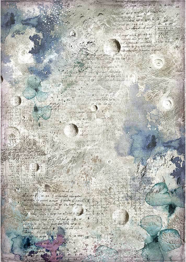 Stamperia papel arroz A4 DFSA4386 cristina radovan cosmos planeta STAMPERIA CENTROARTESANO