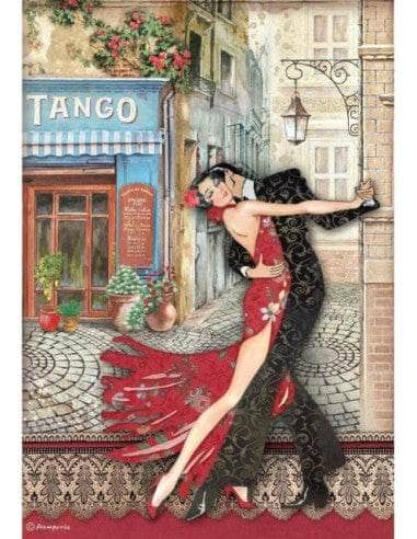 Stamperia papel arroz A4 DFSA4717 Desiré Tango STAMPERIA CENTROARTESANO