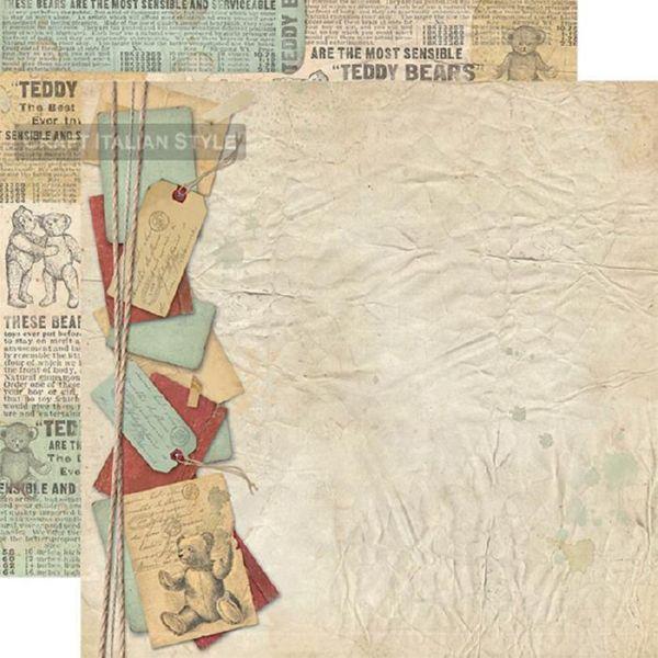 Stamperia papel scrap SBB467 tedy bear newspaper STAMPERIA CENTROARTESANO