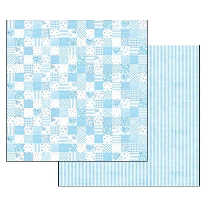 Stamperia papel scrap SBB544 baby boy blue patchwork STAMPERIA CENTROARTESANO