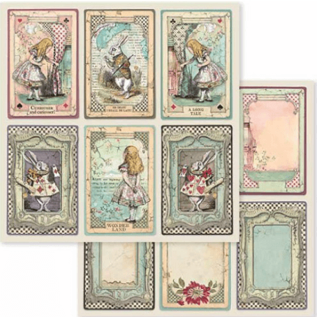 Stamperia papel scrap SBB584 alice cards STAMPERIA CENTROARTESANO