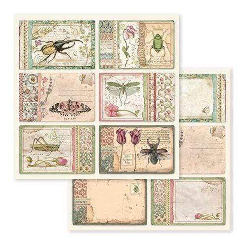 Stamperia papel scrap SBB590 spring botanic cards STAMPERIA CENTROARTESANO
