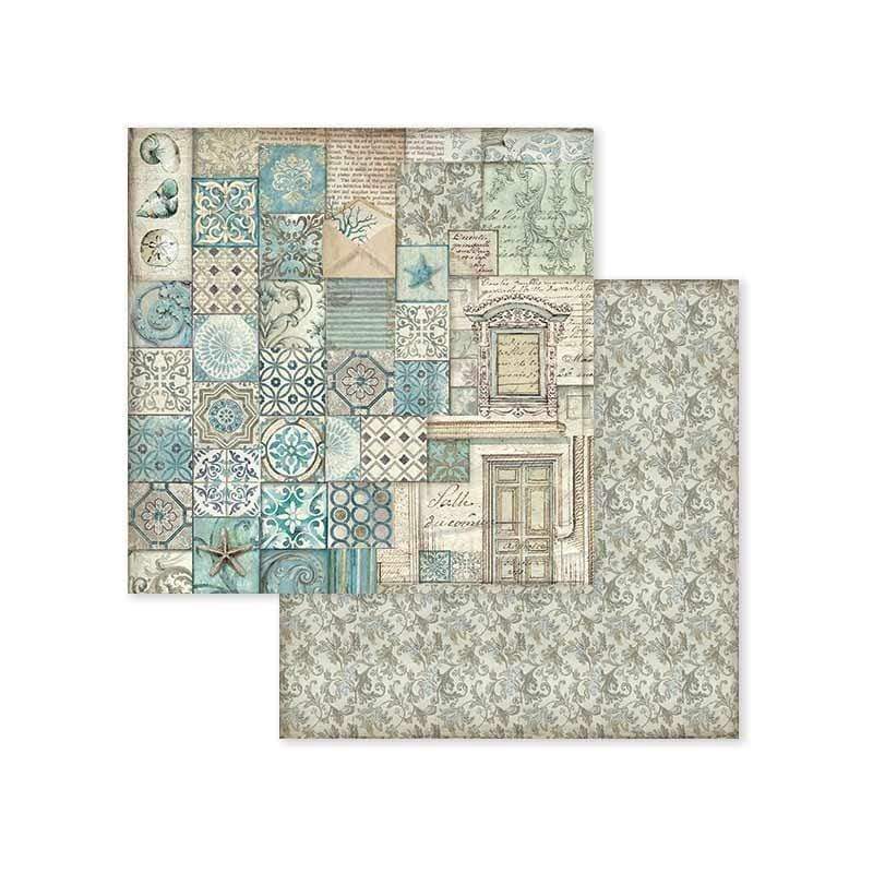 Stamperia papel scrap SBB607 azulejo patchwork STAMPERIA CENTROARTESANO