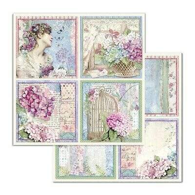 Stamperia papel scrap SBB697 Hortensias STAMPERIA CENTROARTESANO