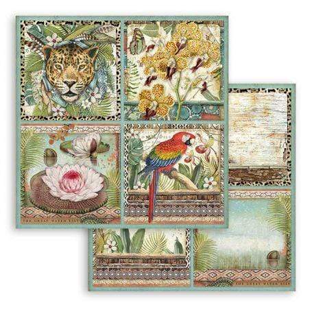 Stamperia papel scrap SBB768 Amazonia square cards STAMPERIA CENTROARTESANO