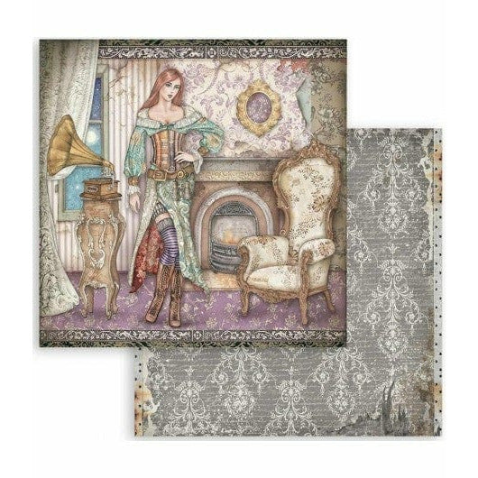 Stamperia papel scrap SBB841 lady vagabond lifestyle gramola STAMPERIA CENTROARTESANO