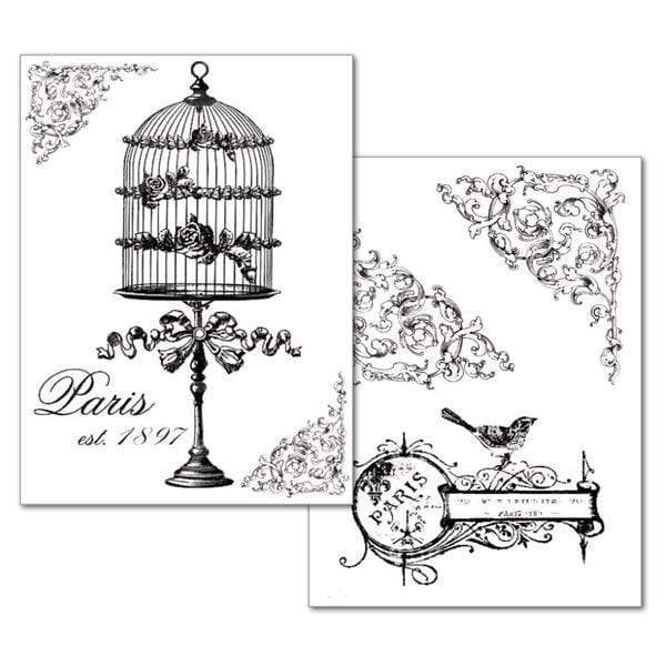 Stamperia papel transferencias A4 DFTR040 jaula flores STAMPERIA CENTROARTESANO