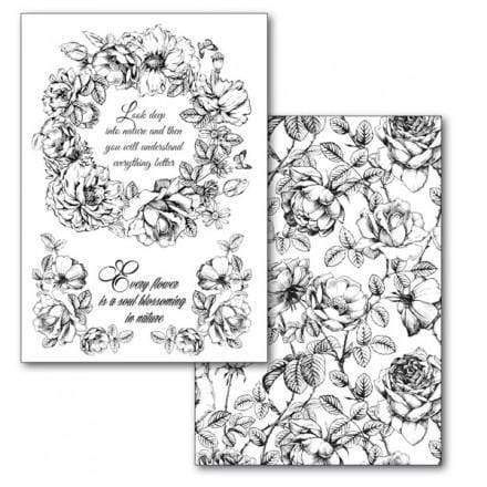 Stamperia papel transferencias A4 DFTR073 corona flores STAMPERIA CENTROARTESANO