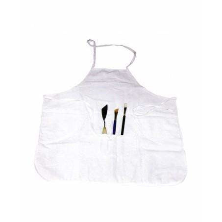 Ecru cotton apron