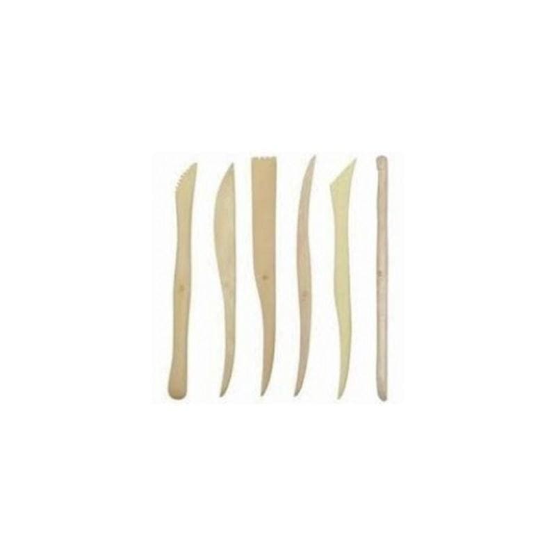 Lot de 6 baguettes en bois pour modelage