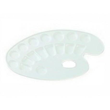 oval plastic palette 17 wells 24.5x15cm