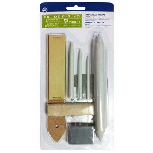 Talens set de dibujo 9 piezas difuminos, goma borrar,... TALENS CENTROARTESANO
