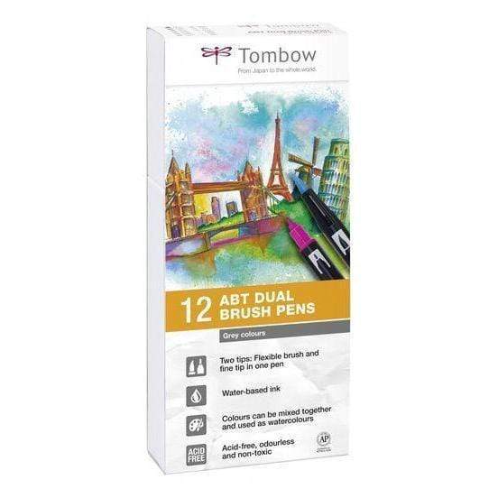 Tombow rotulador dual brush estuche 12 grey colours ABT12P3 TOMBOW Oferta CENTROARTESANO