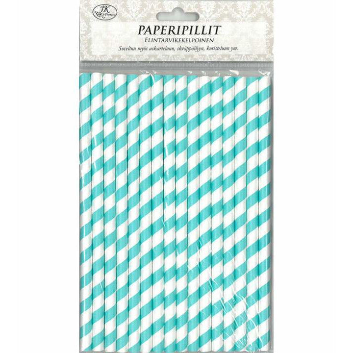 Pajitas de papel M rayas azul claro URSUS CENTROARTESANO