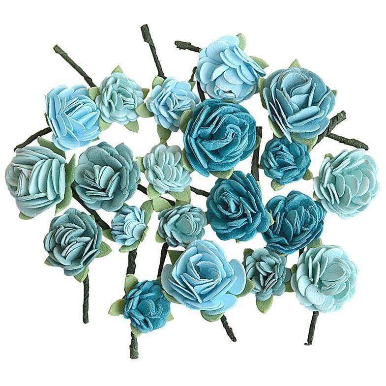Creative flores papel hecho a mano 20ud azul 2037-204 VAESSEN CENTROARTESANO
