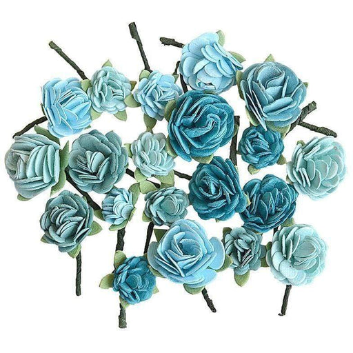 Creative flores papel hecho a mano 20ud azul 2037-204 VAESSEN CENTROARTESANO