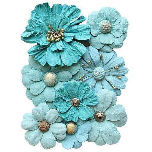 Creative flores papel hecho a mano 8ud azul 2037-304 VAESSEN CENTROARTESANO