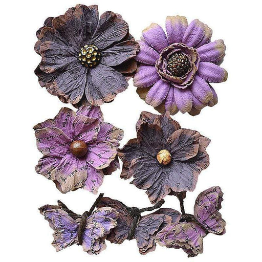 Creative flores papel heco a mano 7ud vintage morado 2037-006 VAESSEN CENTROARTESANO